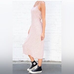 brandy melville midi dress: pink floral